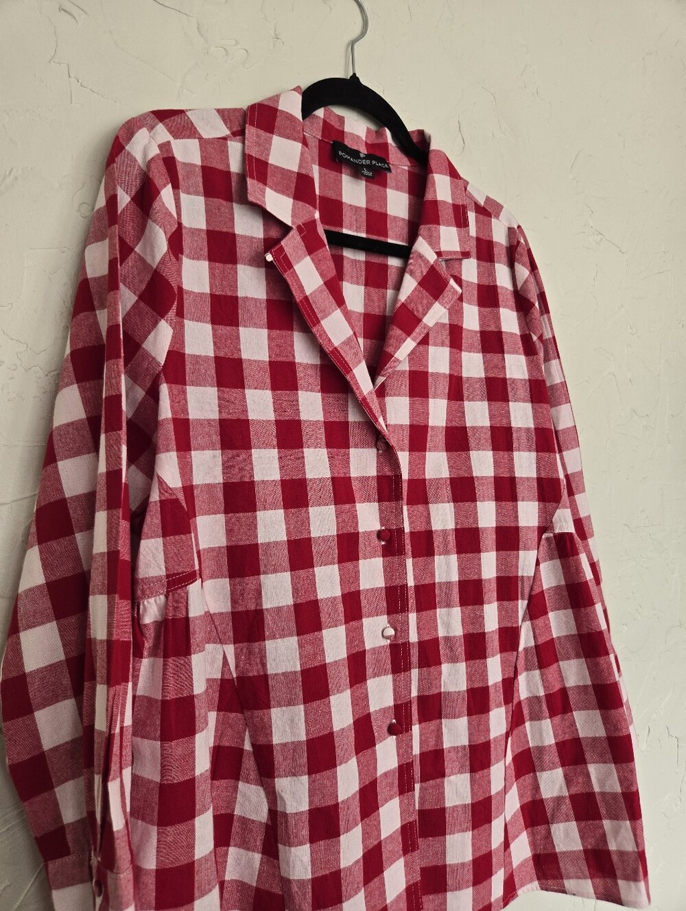 NEW Tuckernuck Pomander Place Red Cotton Plaid Gingham Top, L - Picture 5 of 11